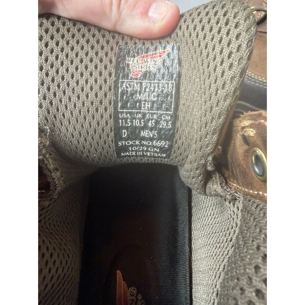 Red Wing 6692 Steel Toe Work Boots Men’s 11.5 D Brown Leather EH ASTM F2413-18 - Picture 4 of 15